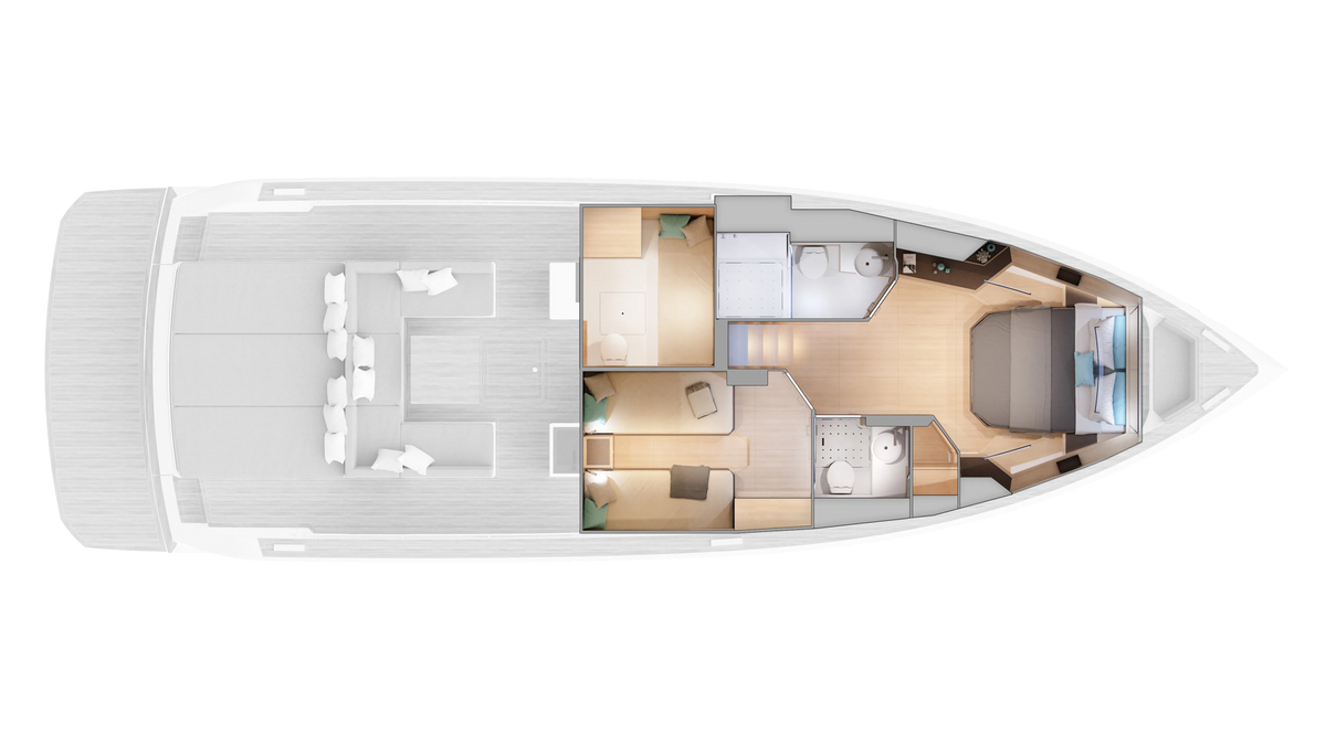 Lower Deck - 2 Cab / 2 Bath + Crew (OPT)